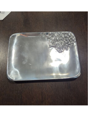 Arthur Court Grape Motif Aluminum Serving Tray, One Size, Silver
